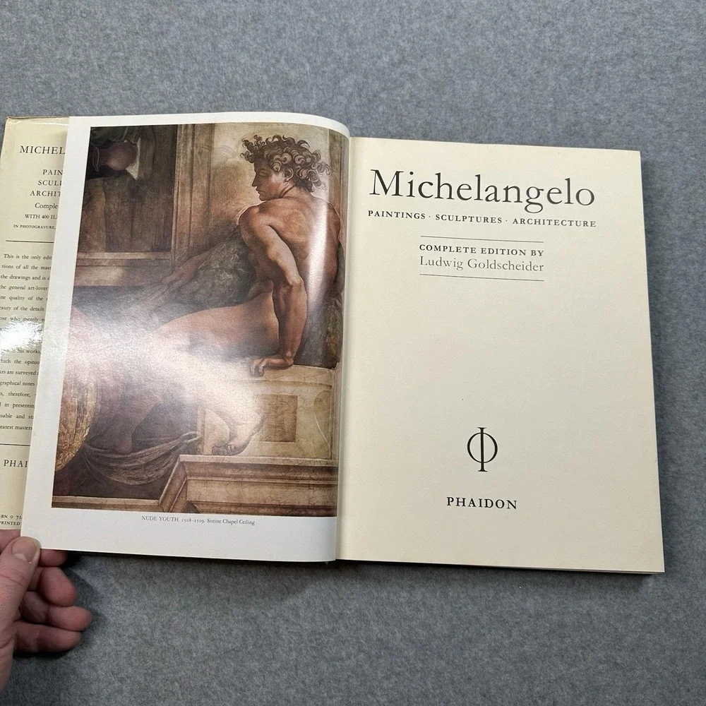 Michelangelo Complete Edition Book Goldscheider Phaidon Vintage Art HC DJ‎